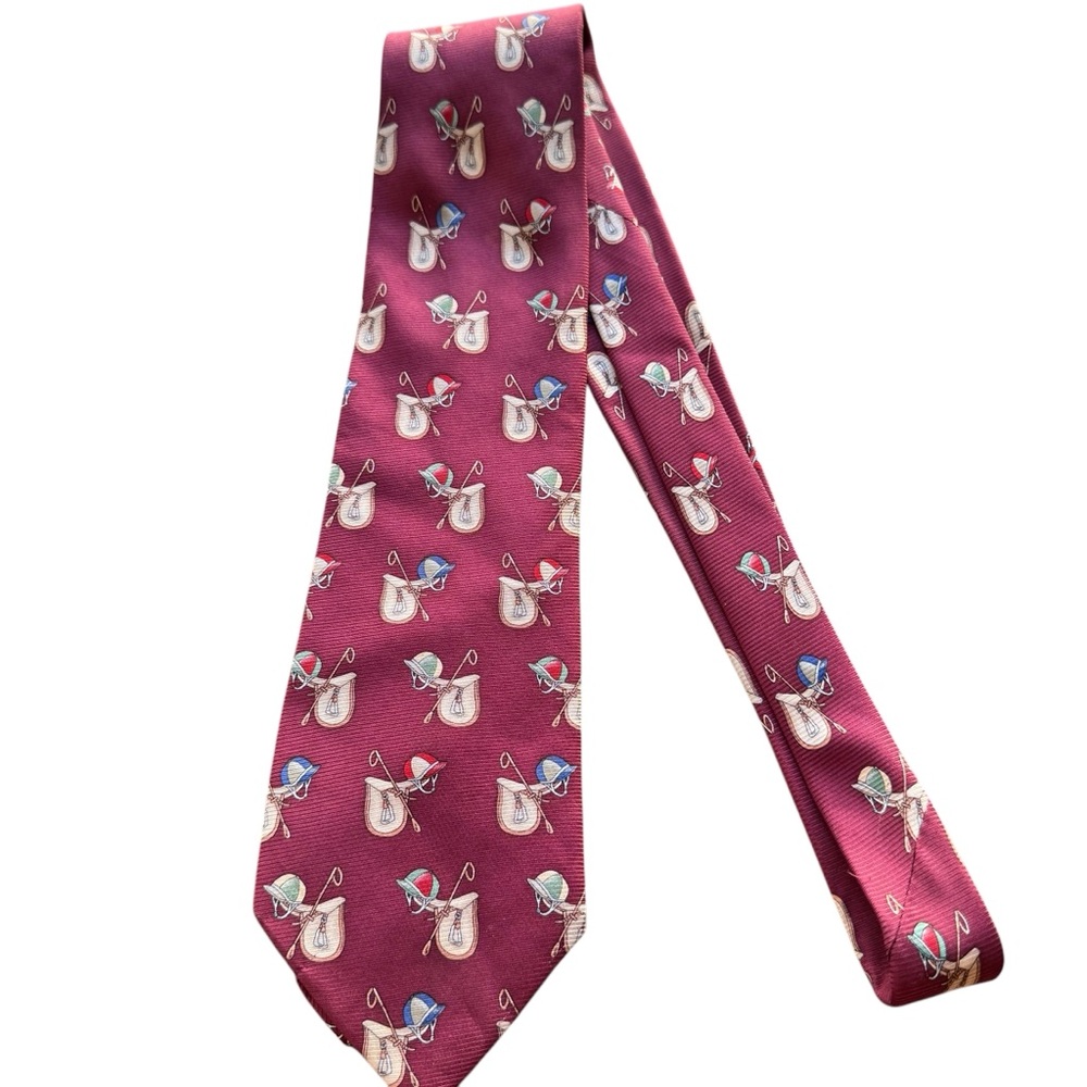 Men’s Equestrian Saddle Tack Horse Mallet 100% Silk Tie Neckwear MBP Preppy